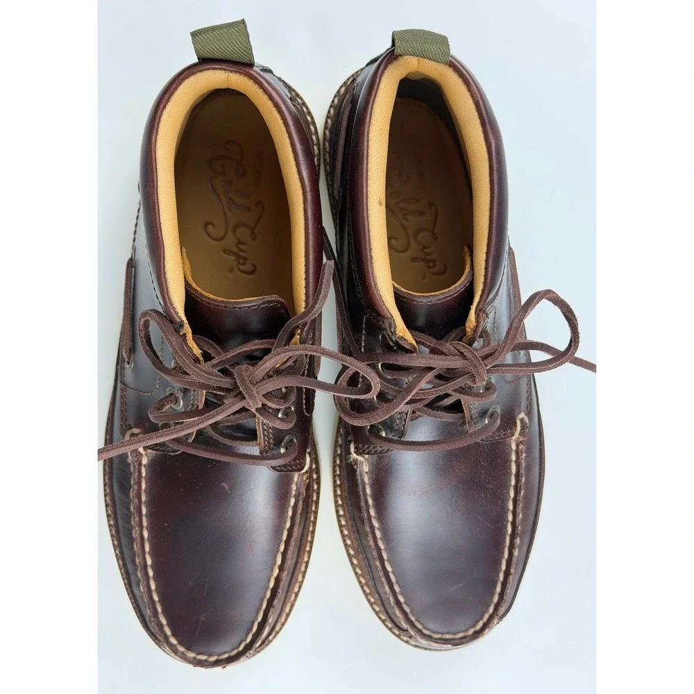 Sperry Gold Cup Chukka Boots Men 7.5 Brown Vibram Soles Leather High Top